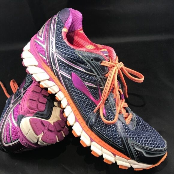 Very Good Brooks Adrenaline GTS 15 Indigo Blue Purple Orange Womens 10 US 42 - Picture 1 of 14